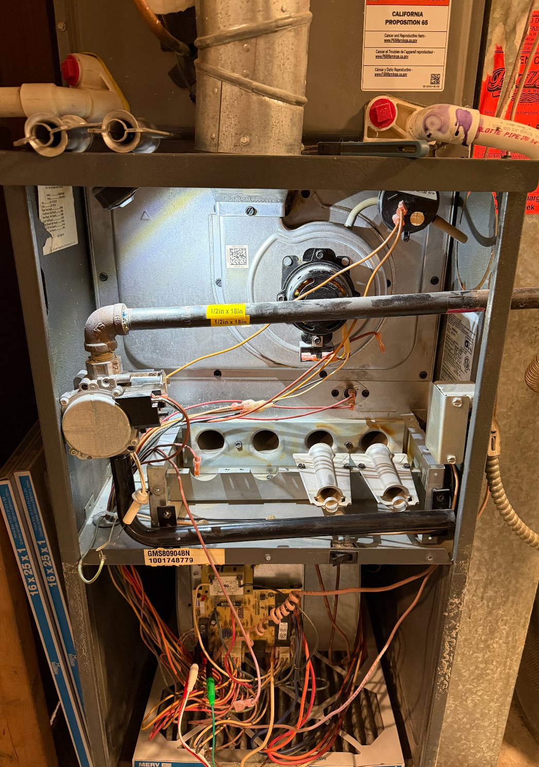 Furnace internals — heat exchanger view